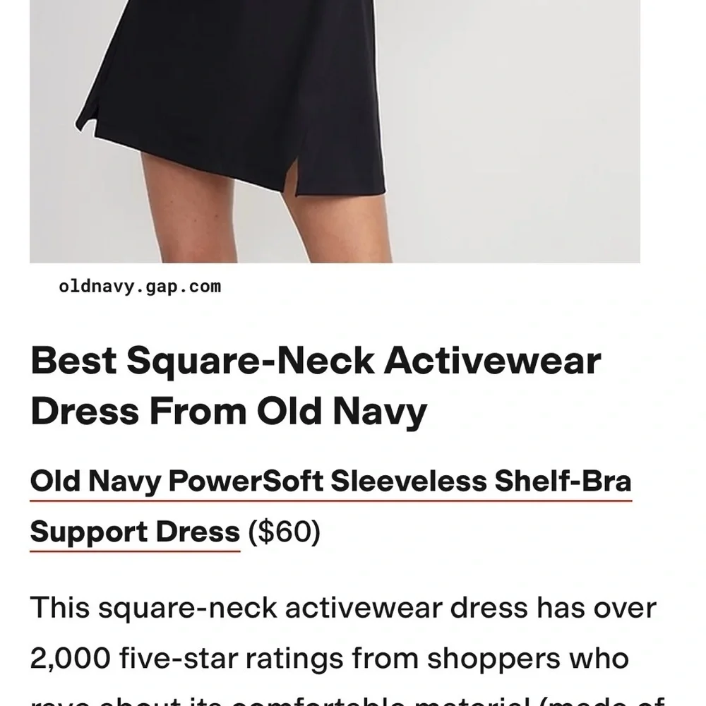 Old Navy Black PowerSoft Sleeveless Dress over Body Suit